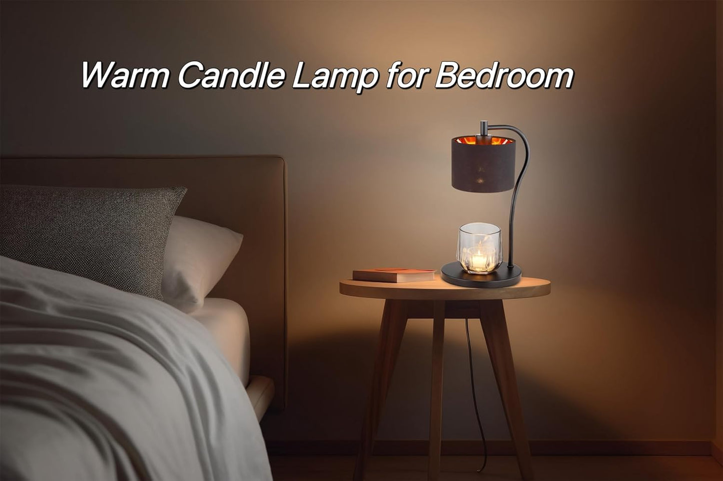 Fabric Candle Warmer Lamp, Dimmerable Candle Warmer with 2