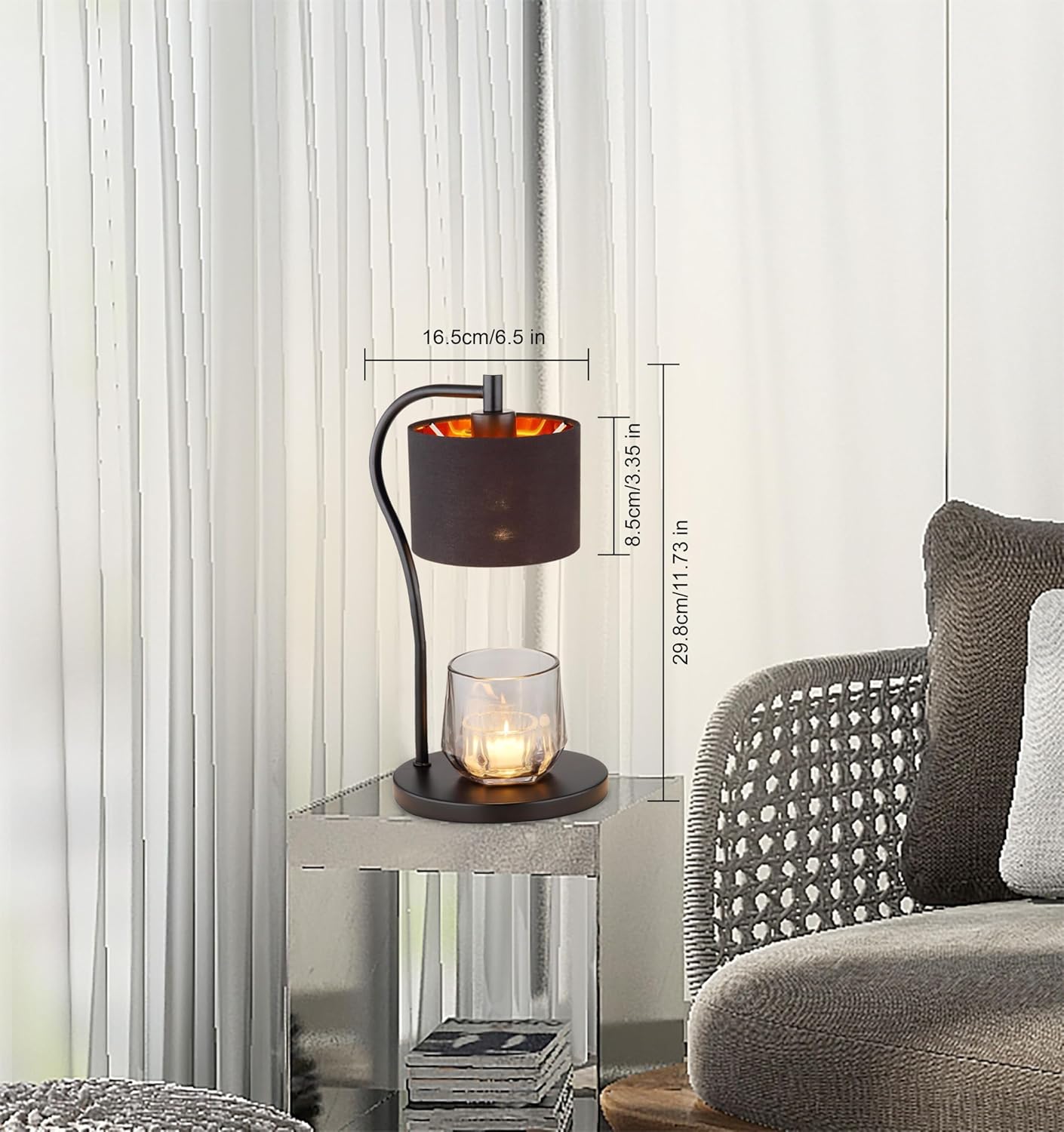 Fabric Candle Warmer Lamp, Dimmerable Candle Warmer with 2