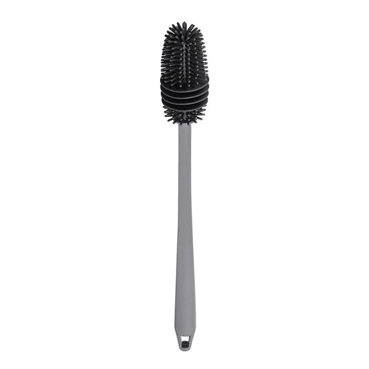 Generic Silicone Bottle Brush - Bottle Cleaning Brush Cup Cleaning Brush | 13in Long Handle Water Bottle Cleaning Brush 360 Degrees Cleaning Brush for Washing Cups Baby Bottles Tumbler Gray