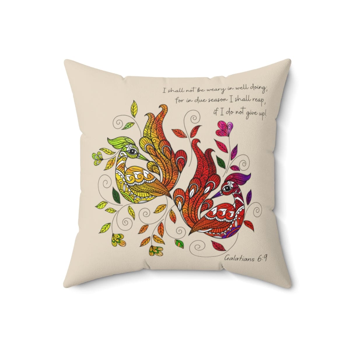 Decorative Throw Pillow Cover - i Shall not be Weary in Well Doing