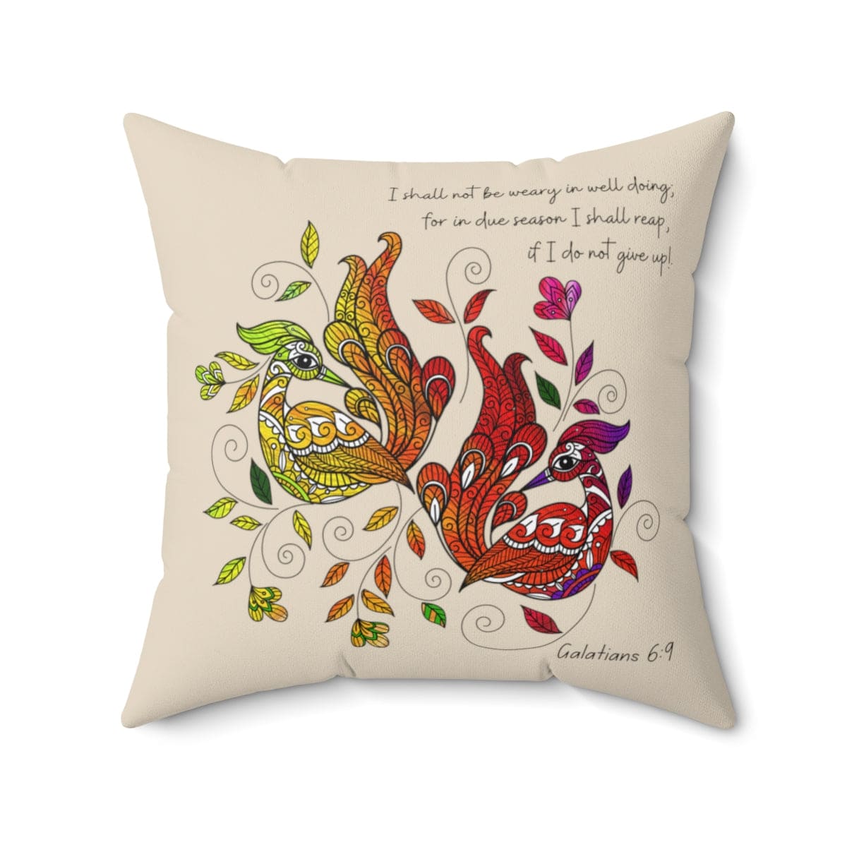 Decorative Throw Pillow Cover - i Shall not be Weary in Well Doing