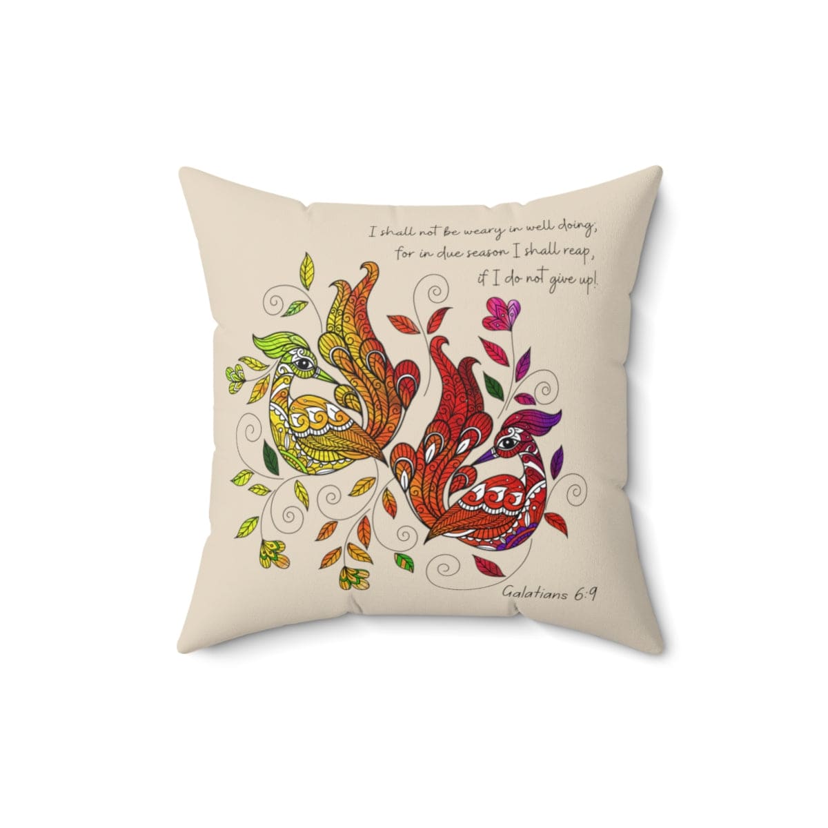 Decorative Throw Pillow Cover - i Shall not be Weary in Well Doing