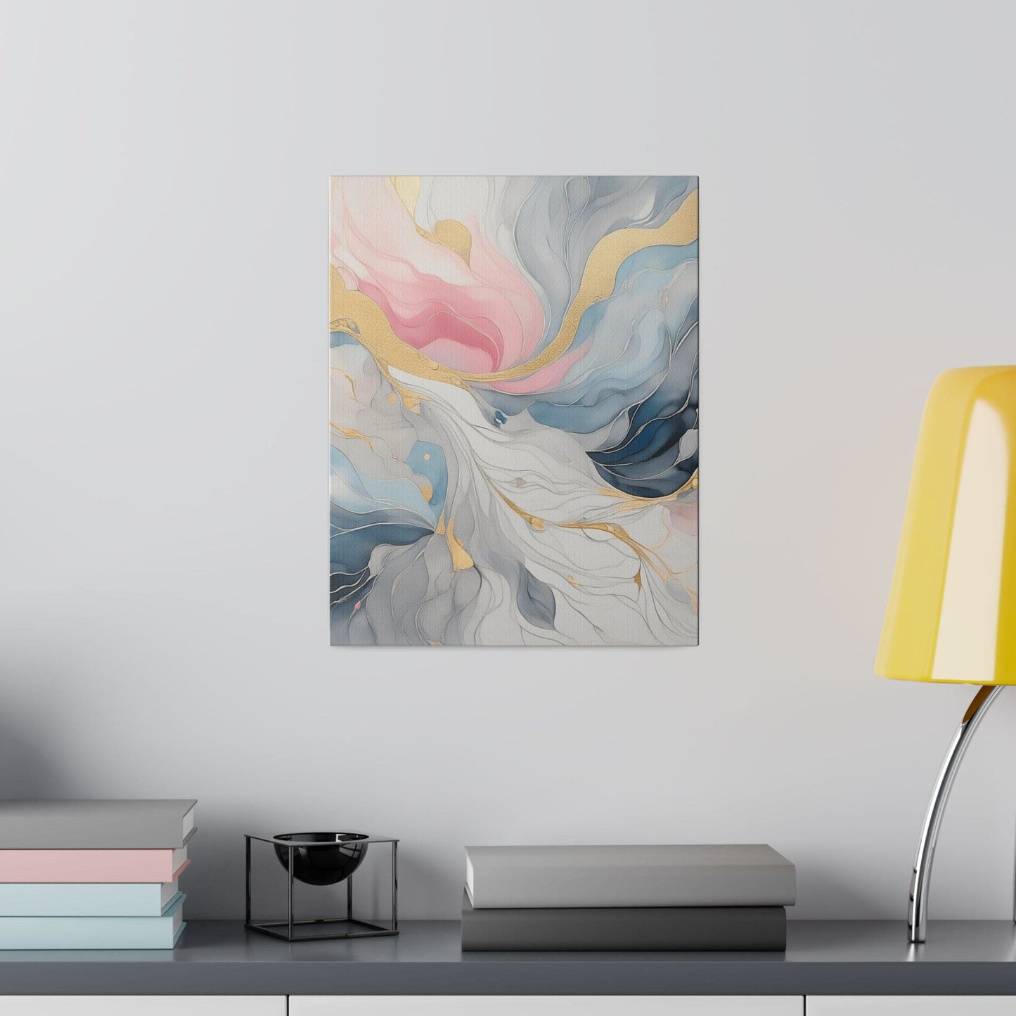 Wall Decor - Giclee Poster Art Print - Marble Cloud of Grey Pink Blue 5522
