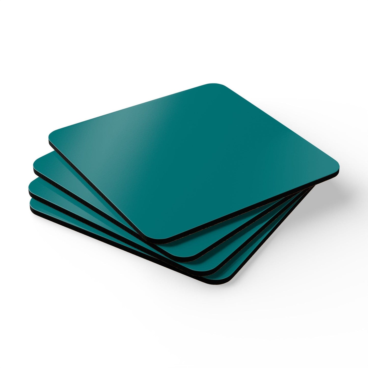 Handcrafted Square Coaster Set of 4 Dark Teal Green