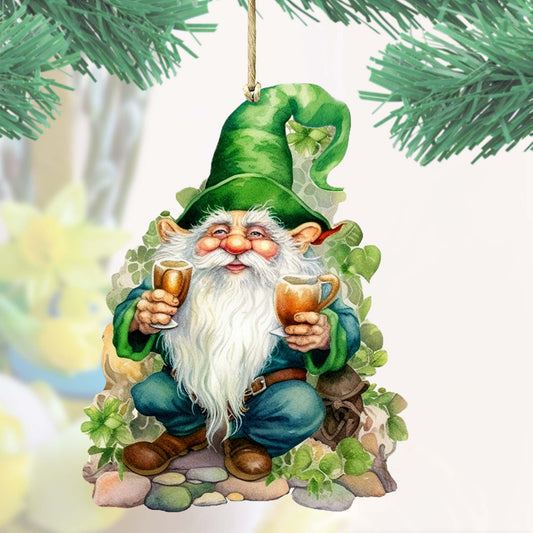Lucky Leprechaun Wooden Ornaments by G. DeBrekht Easter Spring Decor - 8652778