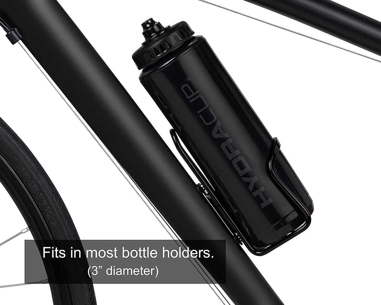 Hydra Cup Sport [4 Pack] 32 oz Squeeze Water Bottles, Fast Flow Sports Water Bottle with Ball Blender Whisk, Bike & Cycling Water Bottle, Travel To Go, BPA Free (Dark Colors)