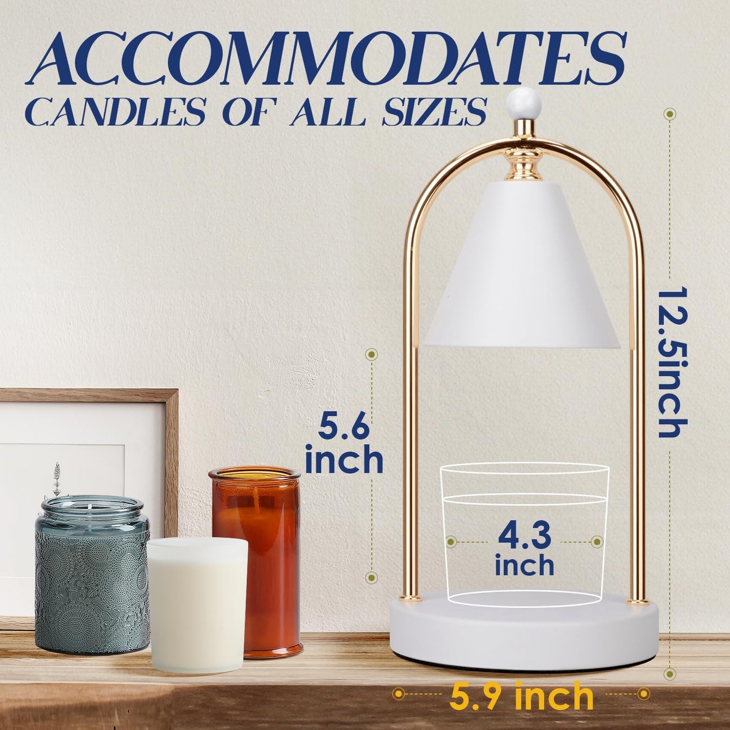 Soilsiu Candle Warmer Lamp With Timer, Electric White Light for Bedroom