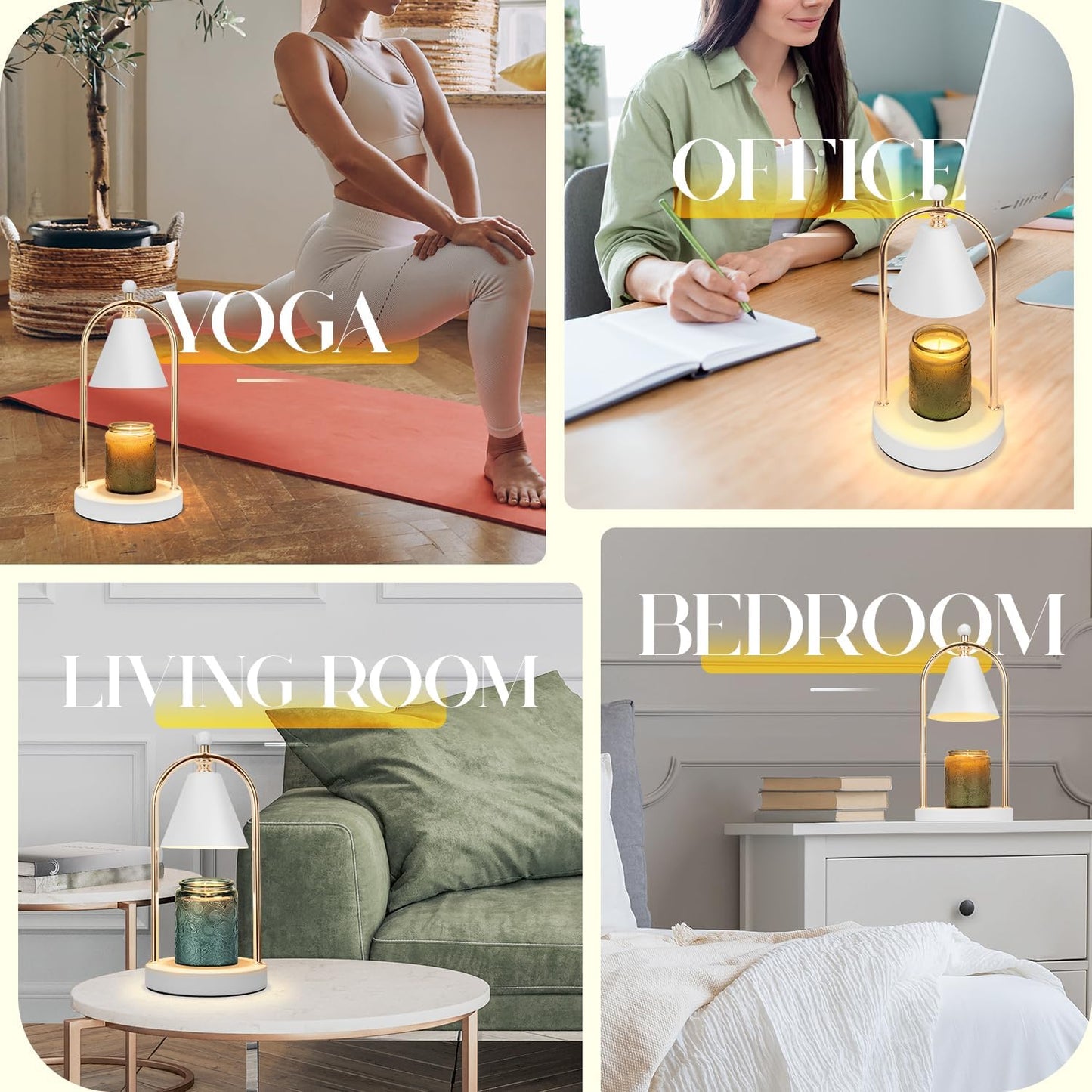 Soilsiu Candle Warmer Lamp With Timer, Electric White Light for Bedroom