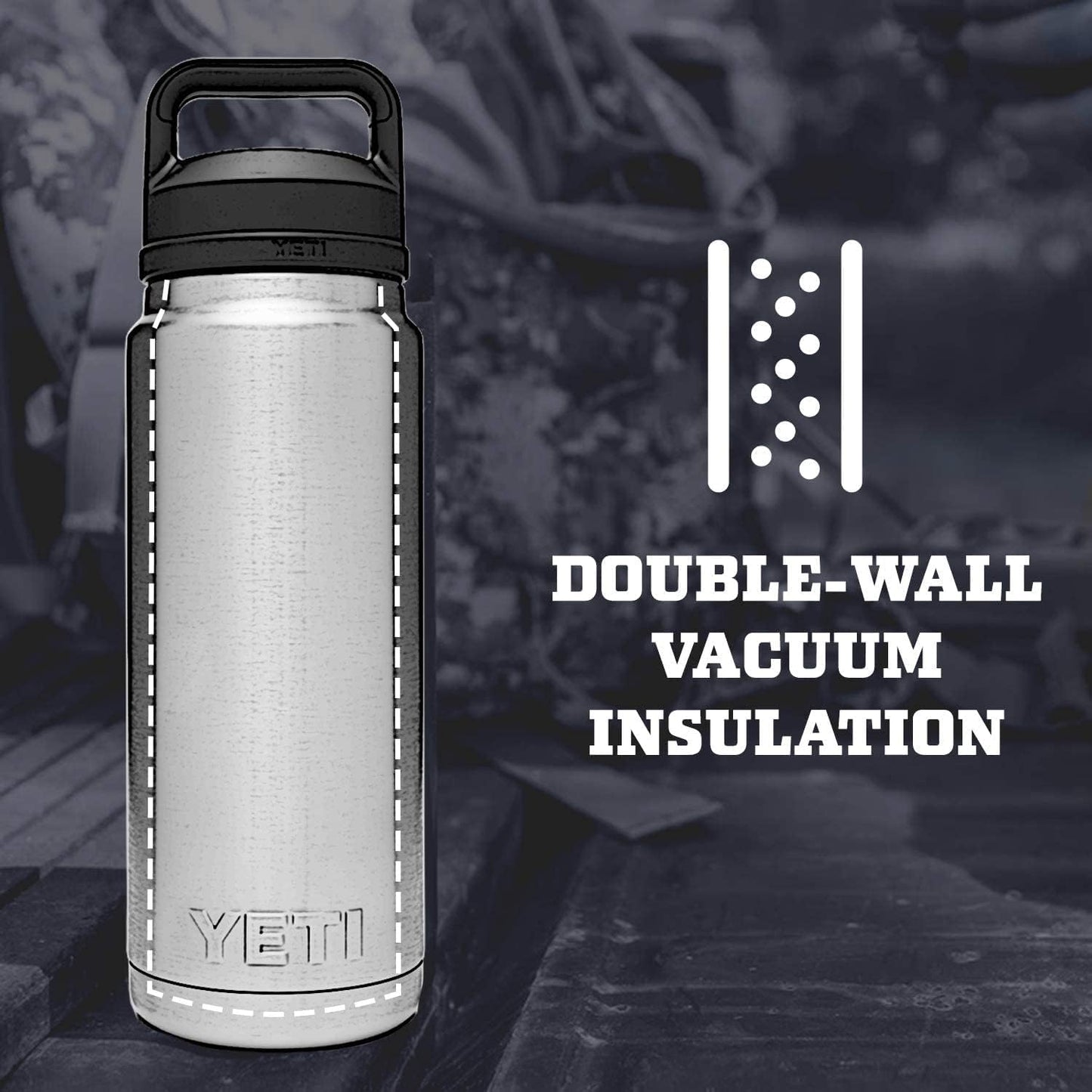YETI Rambler 26 oz Bottle, Vacuum Insulated, Leakproof, Stainless Steel with Chug Cap