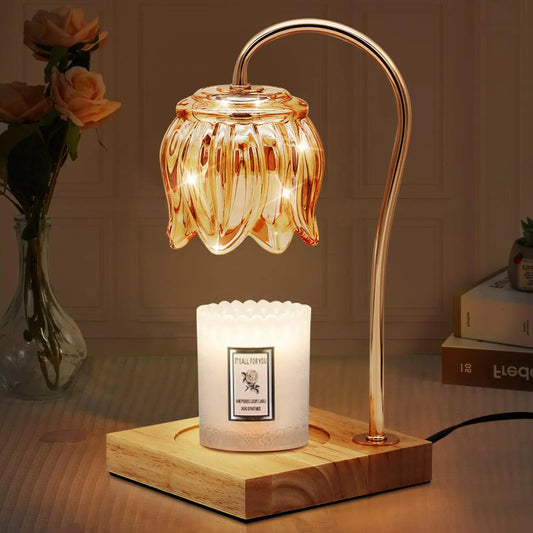 ECO-WILL Candle Warmer Lamp with Timer Electric Wax Warmer Light with 2 Bulbs Dimmable Bedroom Candle Heater Melt Lamp for Scented Jar Candles New Home Decor House Warming Gifts for Mom