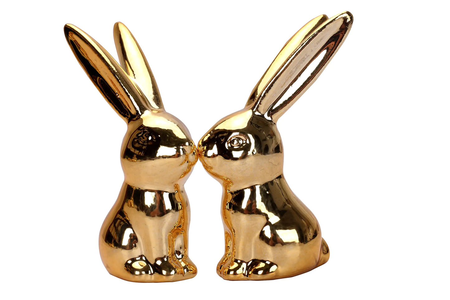 Gold Small Animal Statue Rabbit Statue Decor Modern Style Ceramic Rabbit Figurine Statues for Home Decor Accents Living Room Office Table Bookshelf Desk Bedroom Decorative Objects