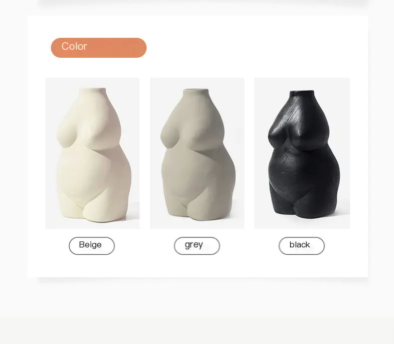 Nordic Creative Female Body Flower Vase for Home Decor