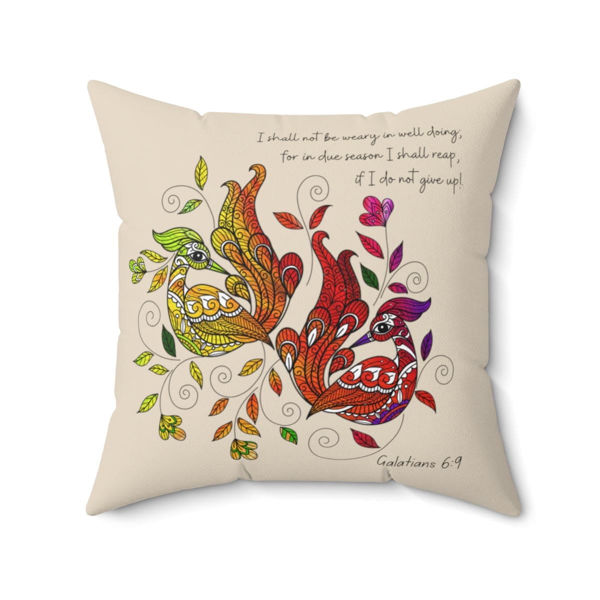 Decorative Throw Pillow Cover - i Shall not be Weary in Well Doing