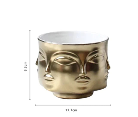 Face Ceramic Flower Pot - Home Decor Vase