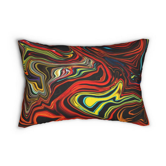 Decorative Lumbar Throw Pillow - Multicolor Marble Pattern