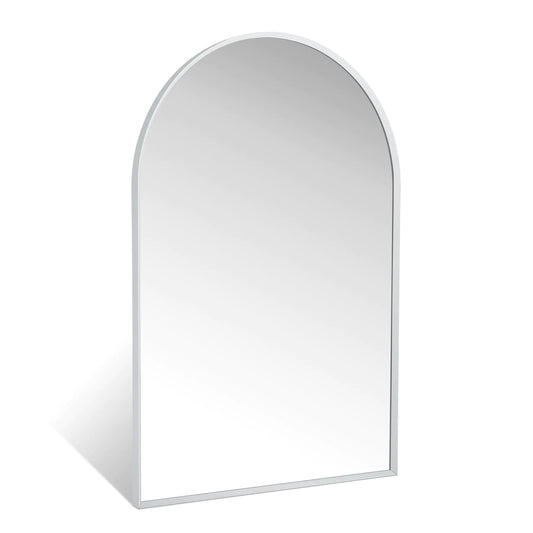 Minuover 24" x 36" Silver Arched Mirror Arch Bathroom Vanity Mirror and Wall Decor Mirror Modern Aluminum Alloy Metal Frame Arch Mirror for Bathroom Living Room Bedroom Entryway