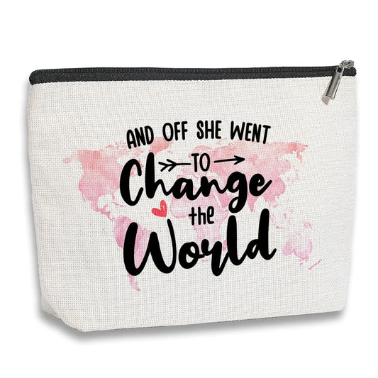 kdxpbpz Graduation Gift for Women World Map Makeup Bag Daughter Gift Sister Gift Roommate Gift Great Gift for Friends Bestie Friendship Travel Toiletry Makeup Organizer Zipper Pouch